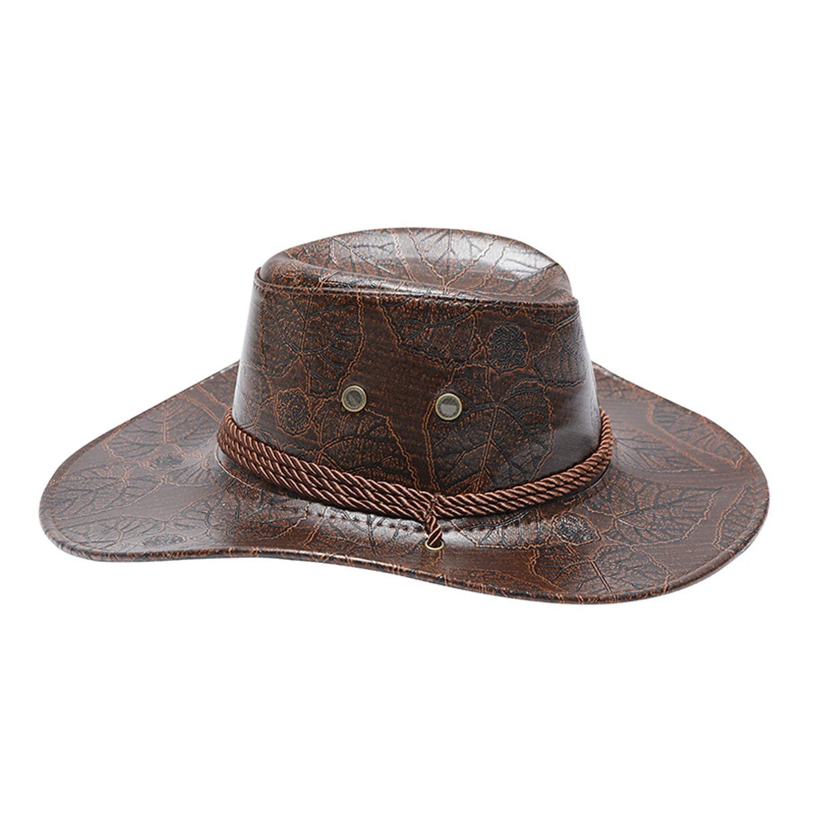 Customized Red Color Cowboy Hats  Genuine Leather Cowboy Hats for Men and Women Wholesale New Design Cowboy Hat Leather
