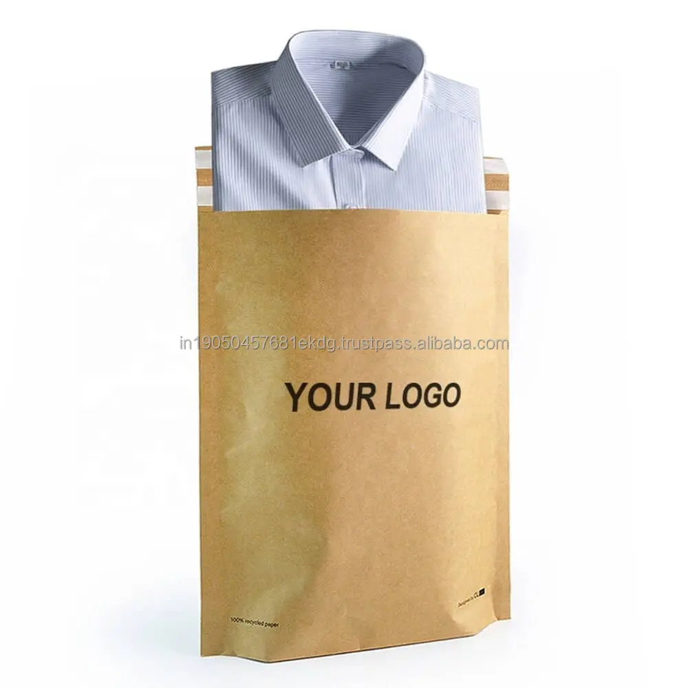 Returnable Kraft Paper Envelope with Gusset Expandable Mailing Bag with Peel & Seal Flap Custom Logo Mailer Bags