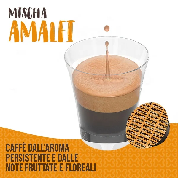 40 Amalfi Coffee A Modo Mio capsules compatible 80% Arabic 20% Robusta Made in Italy Selection GVERDI Italian food