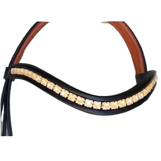 Bridle Supper Quality Adams-Tack Tan Padded Drop Nose band Horse Bridle With Square Shape Crystal Wholesale