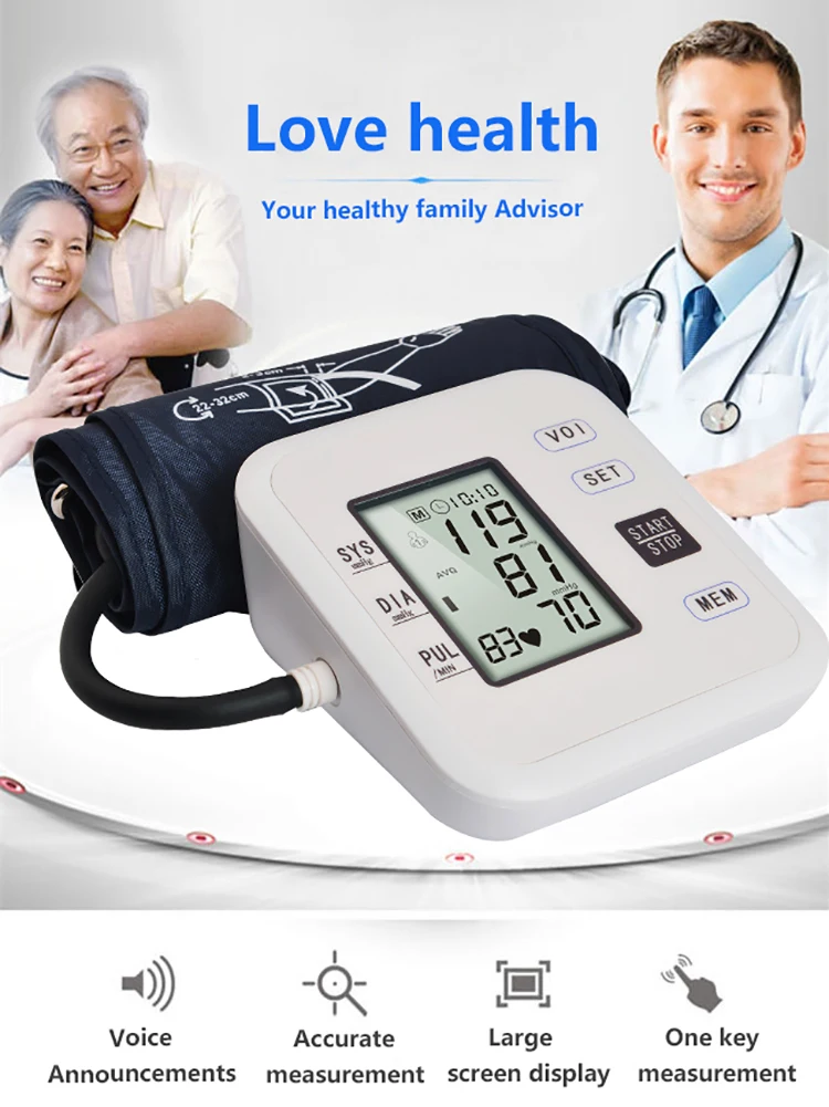 Hospital Or Home Use Automatic Digital 24 Hour Bp Wrist High Blood Pressure Monitor