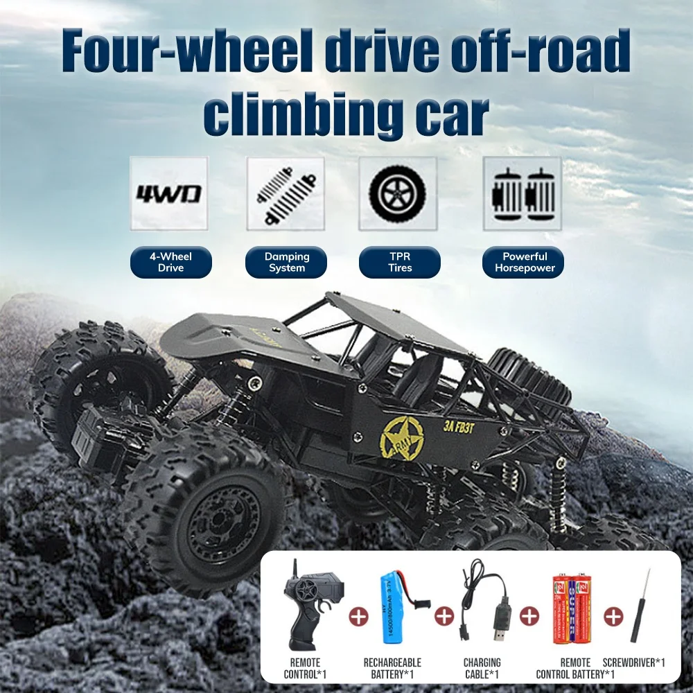 
Amazon Top Selling 2.4MHz Alloy Drift Stunt RC 6x6 Rock Crawler Remote Control RC 4WD Car 