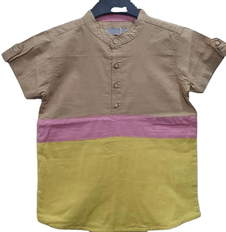 Wholesale Children Short Sleeve Clothes Little Boys Shirts Tops Kids Clothes Casual Surplus Stock Ready to Ship Shirt Bangladesh