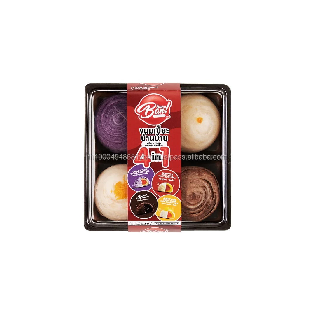 Chinese Pastry With Mixed 4 Sweet Filling Flavor Per Pack 96Pcs/Box Easy Delicious Daily Snack From Thailand