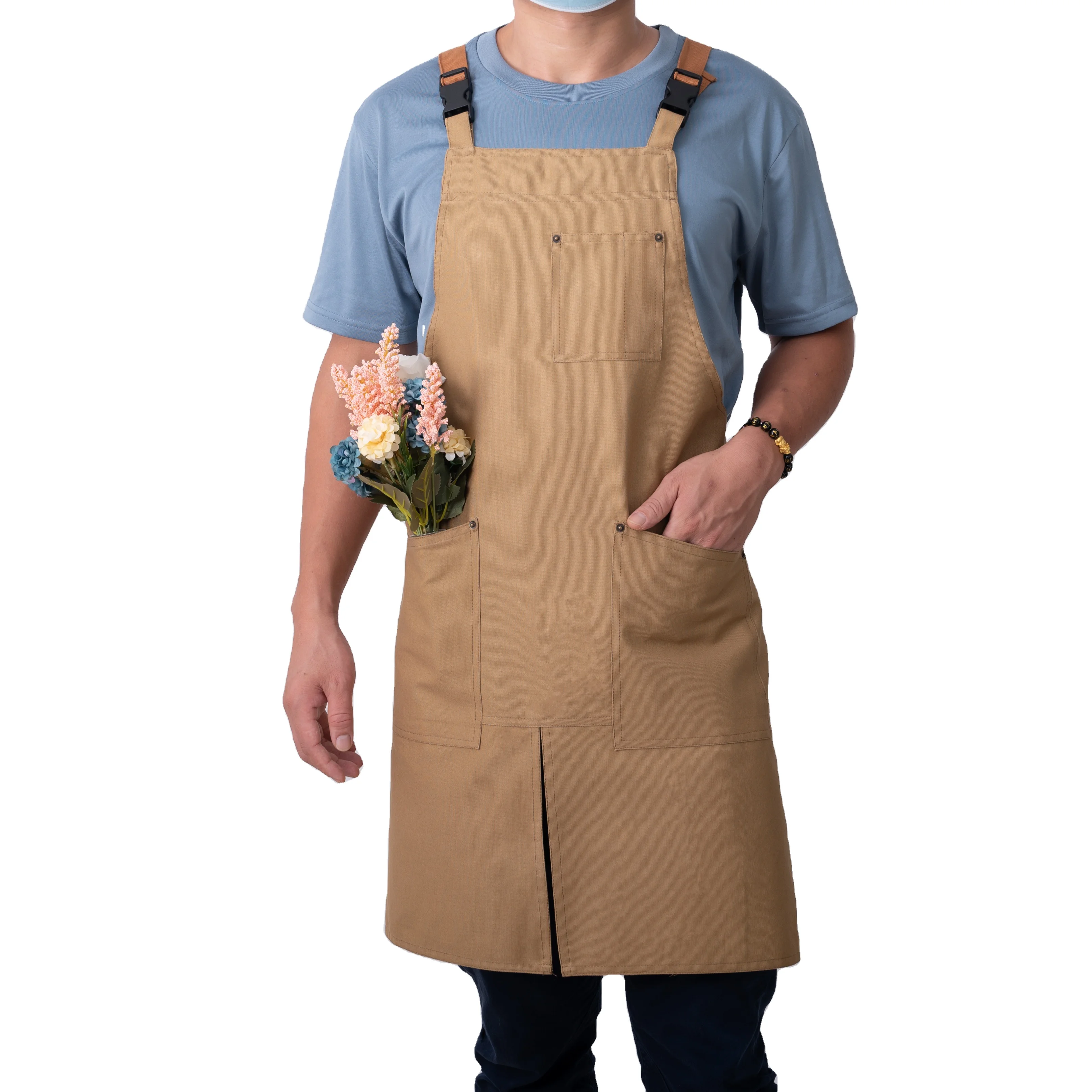 KEFEI  Cooking Barista Canvas Apron For Kitchen Waterproof Waiter Artists Cheap Bulk Apron