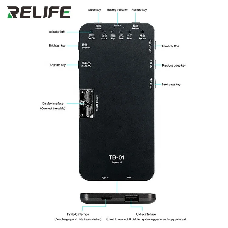 Обновление RELIFE TB-01 IP IP12/12Pro/12ProMax/12Mini подходит для экрана 6S-12 тестовый бокс дисплей/сенсорный/3D и т.