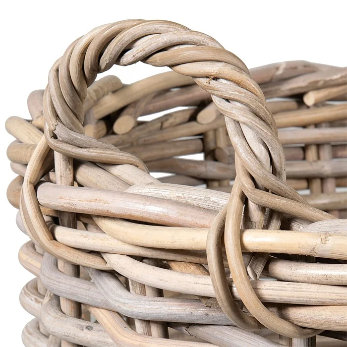 Set of 2 Rattan Basket For Storage Sustainable Convenient Basket Set With Handles