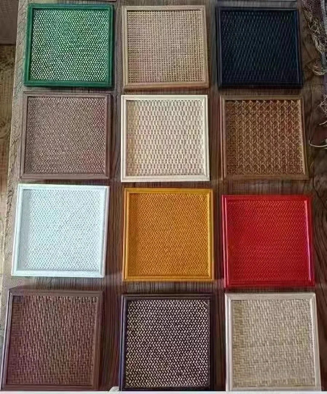 Latest Design Rattan Panels Wooden Frame Wall Decoration for Homestay Hotel Living Room