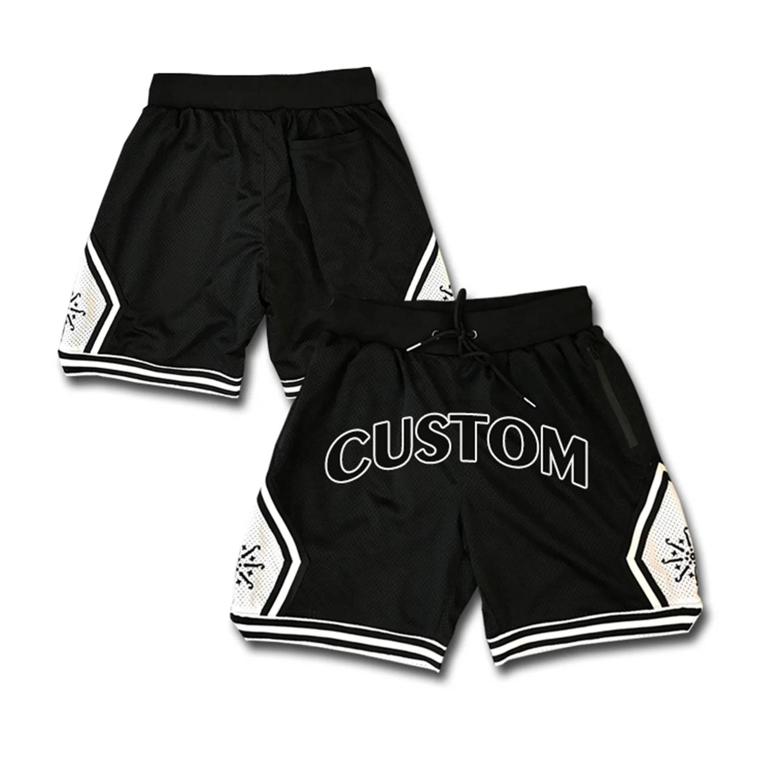 Wholesale High Quality Custom Embroidered Basketball Short With Pockets Mesh Shorts