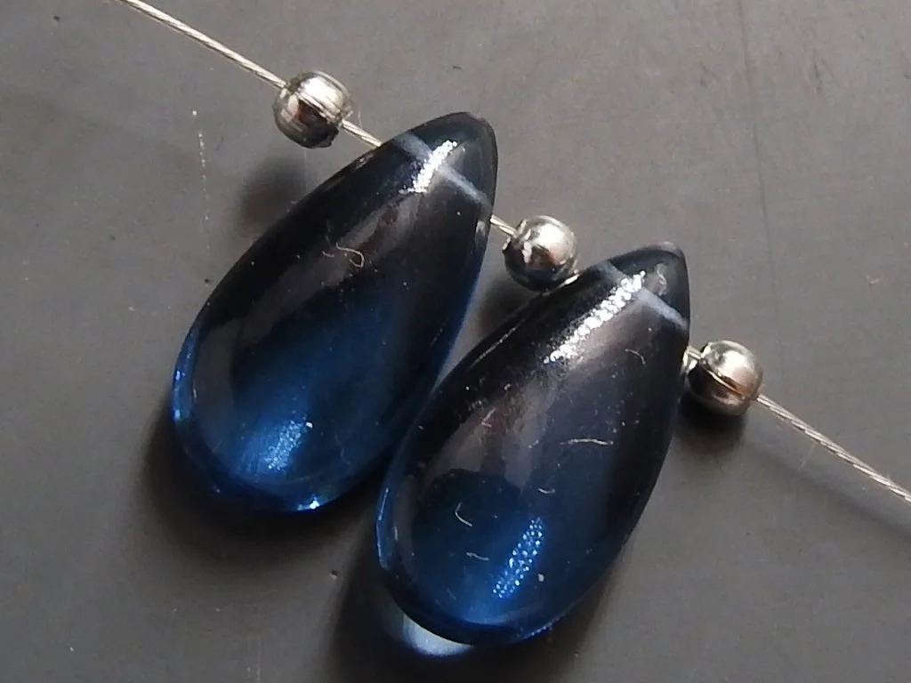 London Blue Hydro Quartz Smooth Teardrop,Loose Stone,Handmade,Earrings,For Making Jewelry,Wholesaler Supplies 15X7MM Pair