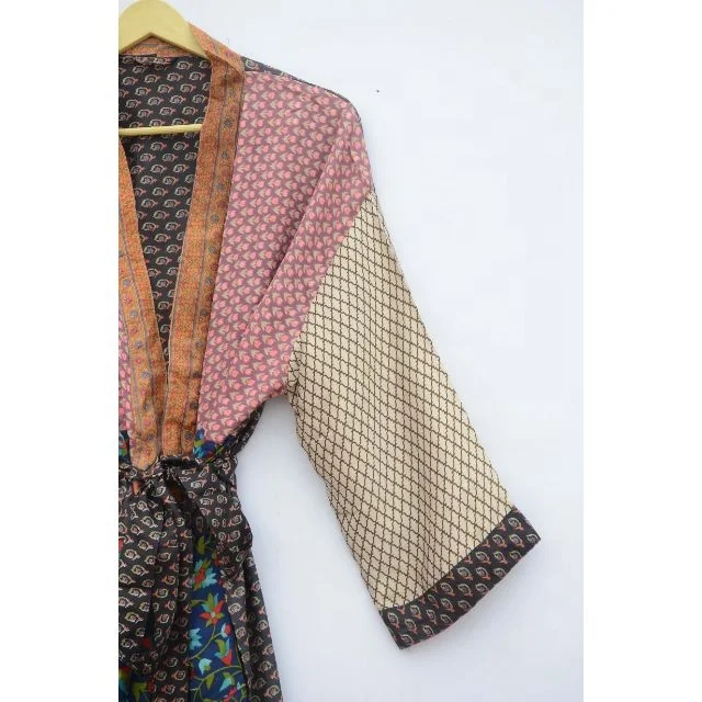 Night Wear Suit Maxi Dress Wrap Dress Swim Cover Up Dressing Gown Vintage style Bath Robe Long Silk Kimono For Women