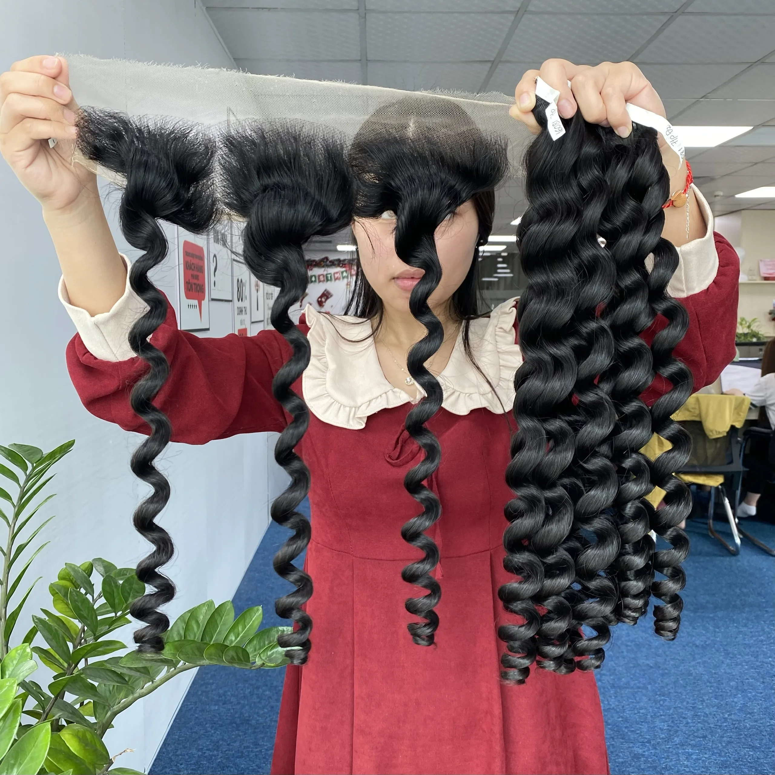 100% натуральные человеческие волосы Beladyhair волнистые в стиле 100 грамм необработанные с соотношением> = 60% длинных волос от Viet Nam