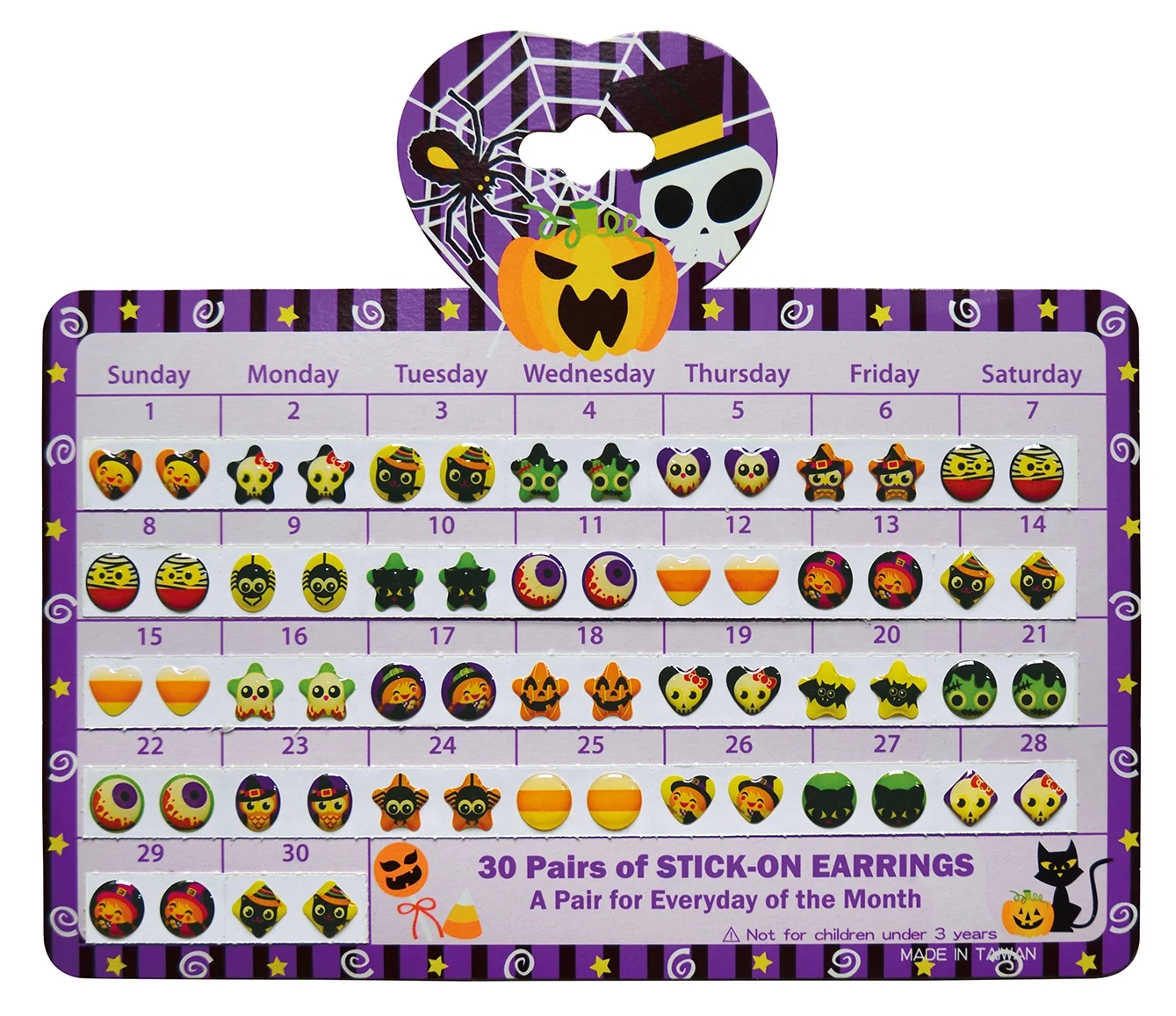 Festival Earring Epoxy Jewelry Sticker for children for Halloween party