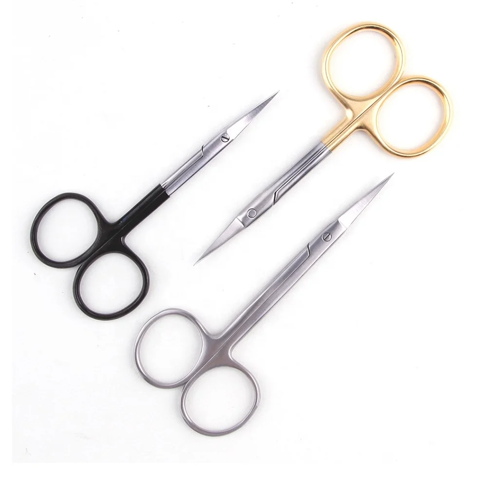 High Quality Stainless Steel Manicure Pedicure Cuticle Scissors Curved Blade with Sharp Tip for Dead Skin Removal