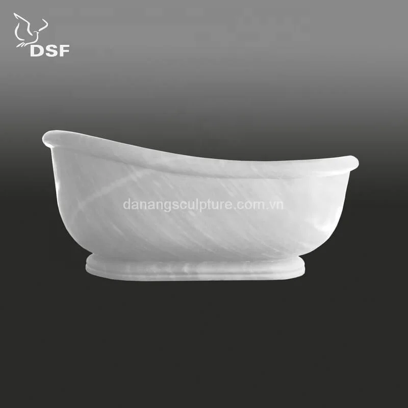 Изготовленный на заказ изогнутый Овальный натуральный камень Ванна мраморный ванна твердый отдельно стоящий для ванны