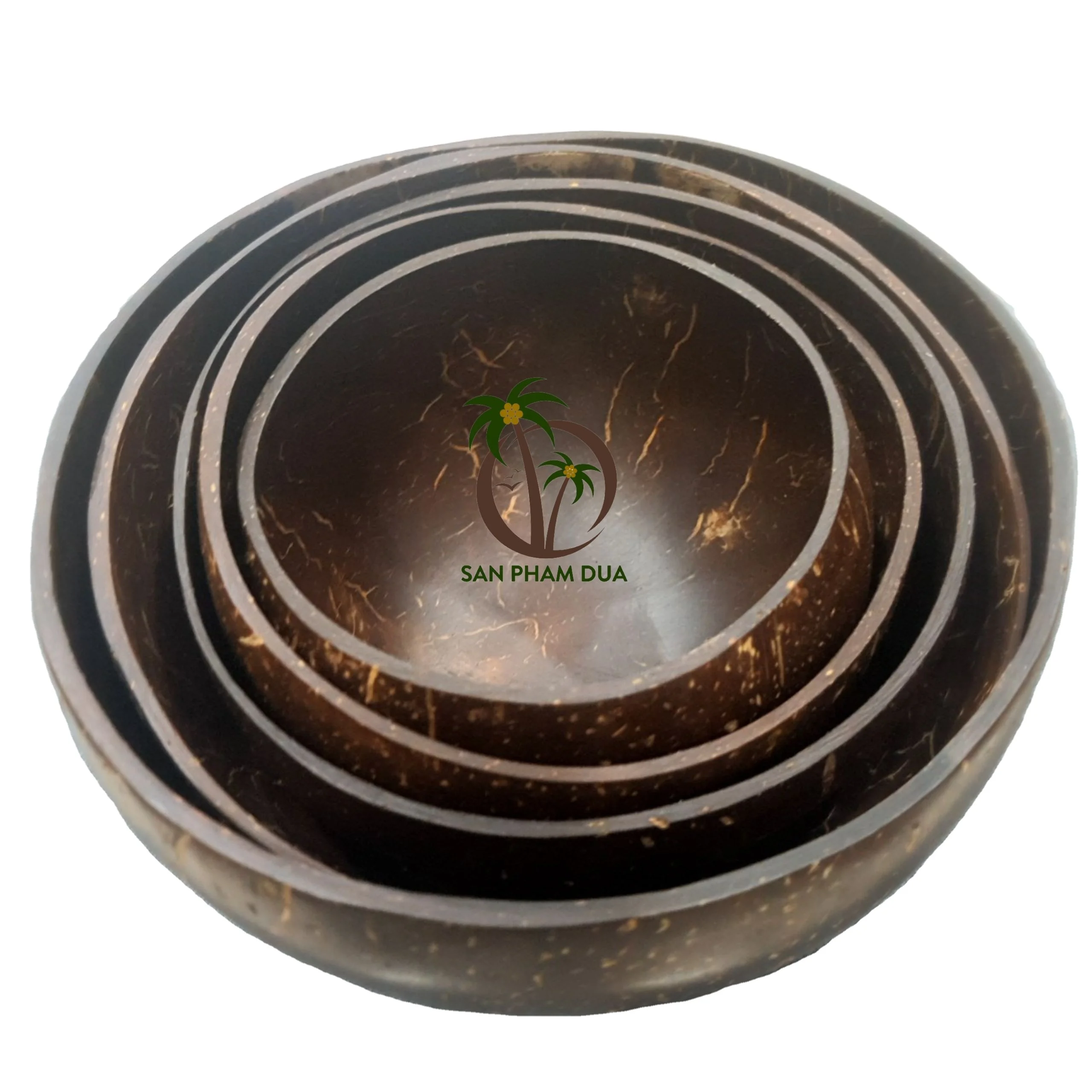 Чаша из кокосовой скорлупы, красивая, оптовая продажа, логотип на заказ, чаша из кокосовой скорлупы из сельскохозяйственных отходов, натуральный экологически чистый материал