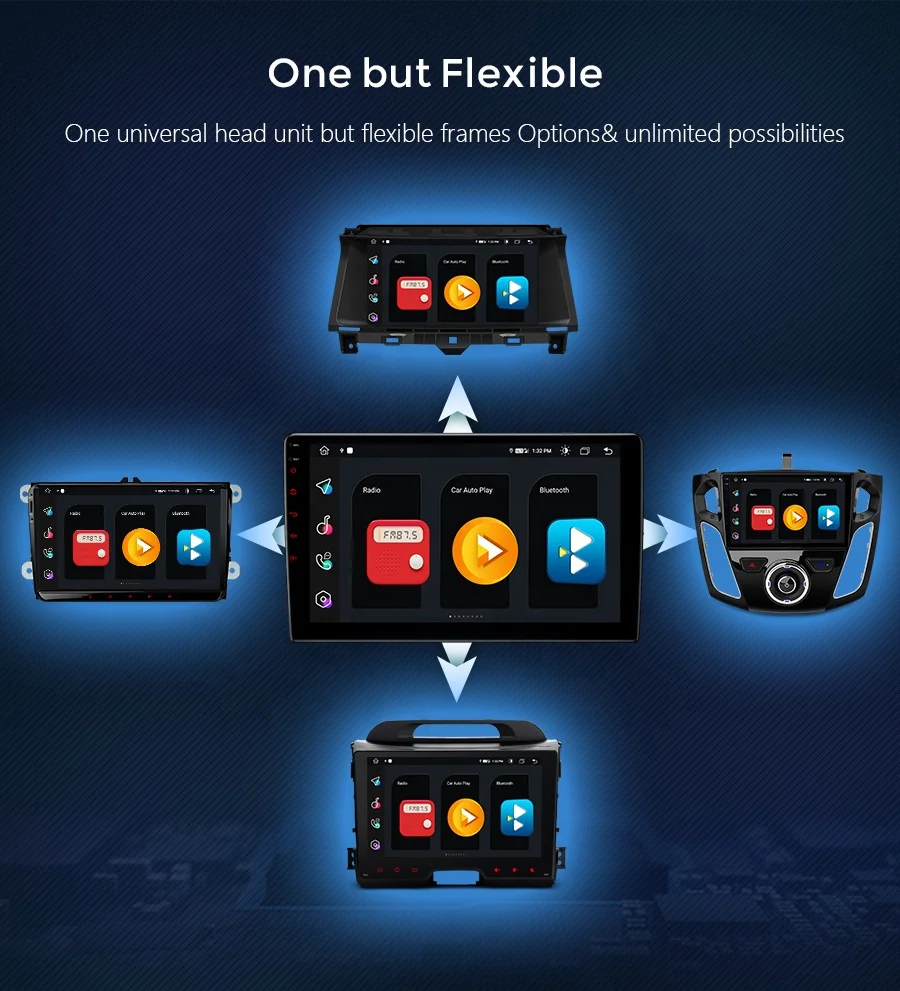 Universal Fit OEM 8259 9 inch Car Stereo Player with GPS Navigation Instant Rear Camera Support 1920*1080 AHD Camera
