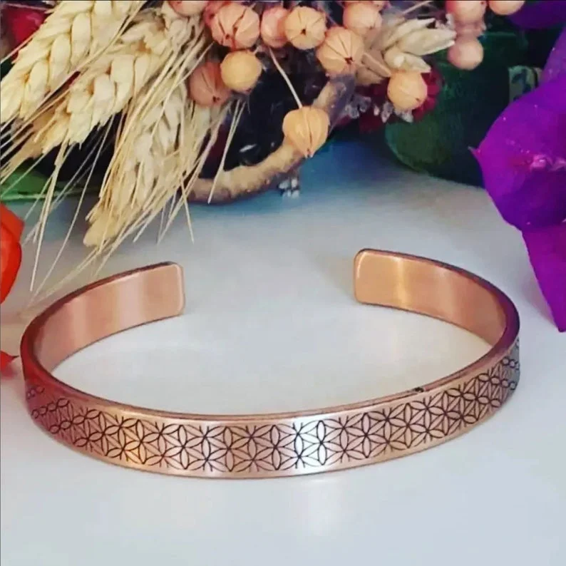 Copper Bracelet Men Women Magnets Cuff Magnetic Bangle Engraved Health Care at Low Price by LUXURY CRAFTS