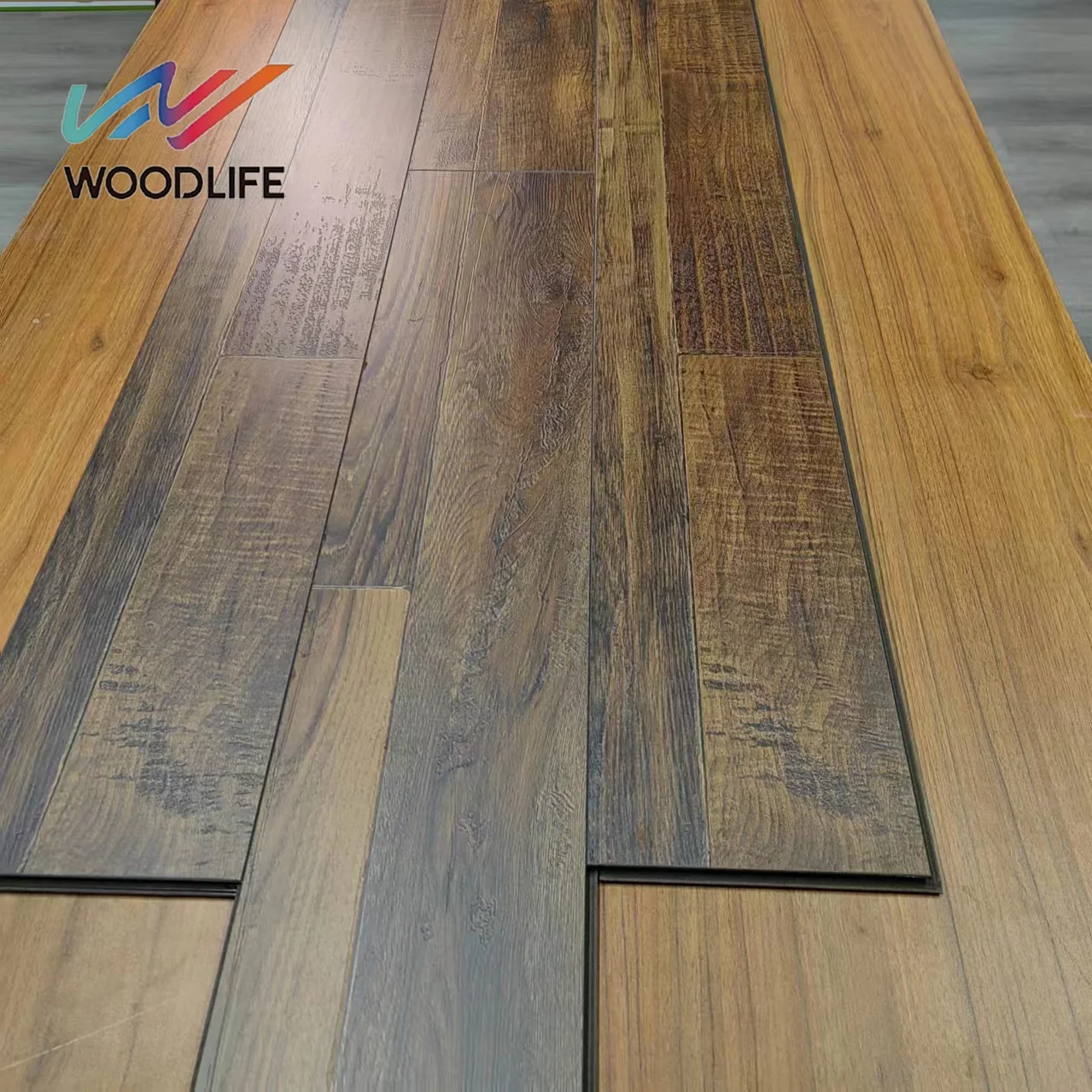 Wooden Flooring Home Office Herringbone Design Engineered HDF Wood AC4 8mm Laminate Flooring