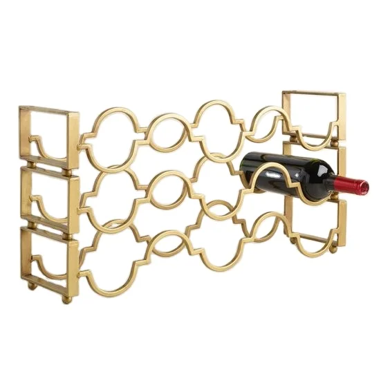 Modern Design metal Wine Rack Large Size barware Beer Champagne Wine Bottles Holder Decorative Bottle Stand Gold Finished