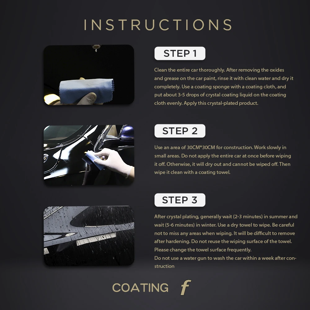 30ML F Coating for Car Coating High Quality Car Coating Repairing Car Detailing Equipment