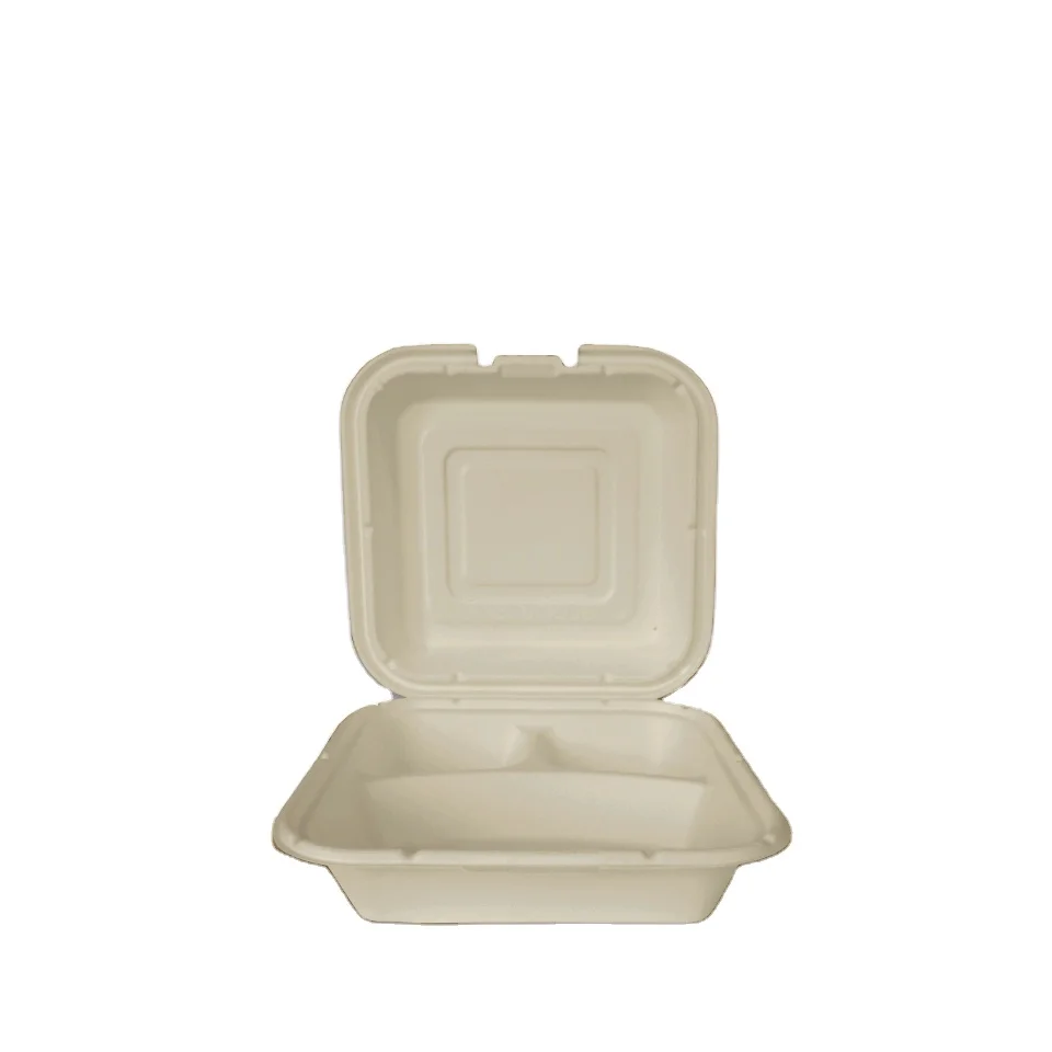 High Quality biodegradable food containers Storage Three-Compartment Lunch Box 1,250ml Thailand