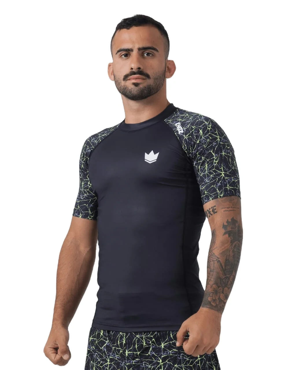 Women & Mens Custom Short Sleeve Compression Shirt With Logo Sublimated Sun Protection Rashguard Design Your Own Gym Rash Guard