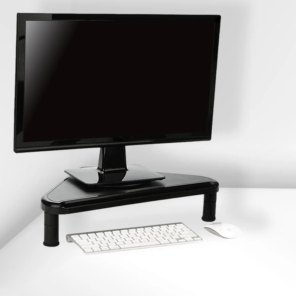 360 Rotatable ABS Corner Monitor Riser for Home & Office