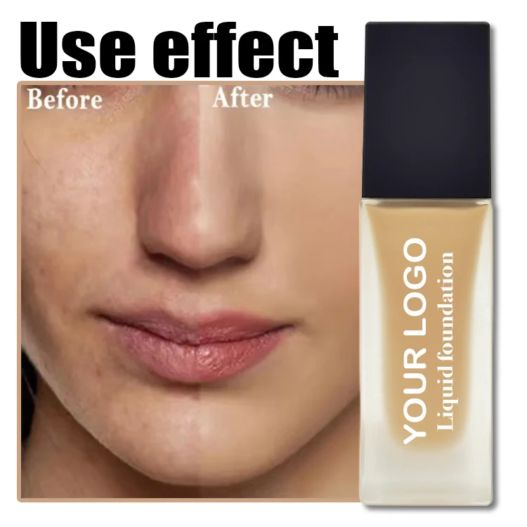 Private Label 10-Color Full Coverage Liquid Foundation Waterproof Natural Makeup for Medium Skin Tones Mineral Ingredient