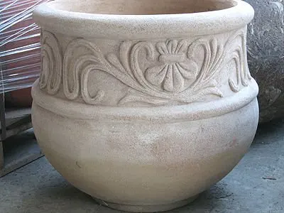 Affordable Price Set Of 3 Large Size Outdoor Round And Rectangle Square GRC Fiber Concrete Pottery Flower Pot For Garden