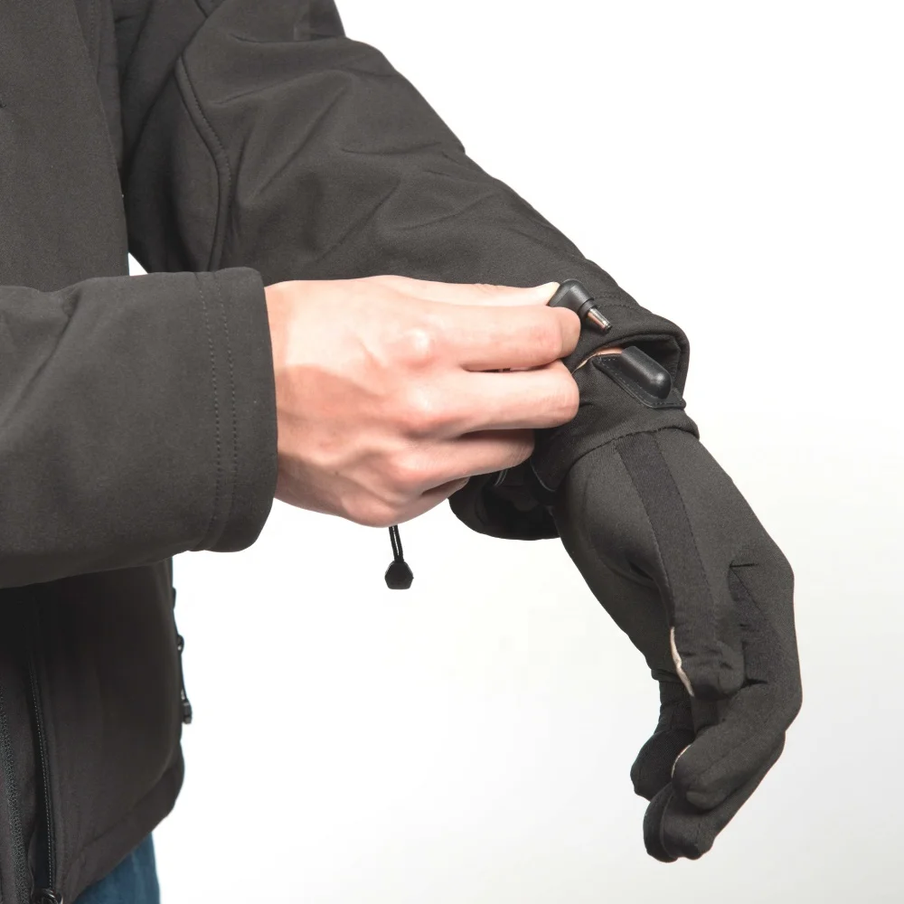 Custom 100% Carbon Fiber Heating Elements 7.4V 12V Battery Dual Control Heated Jacket With Heated Gloves