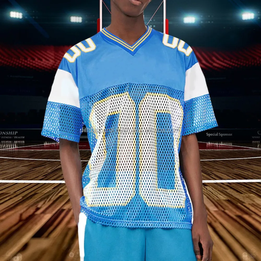 OEM Custom Logo Print Polyester Men Football Shirt Patchwork Mesh Tops Quick Dry Rugby Jersey T Shirts For Men