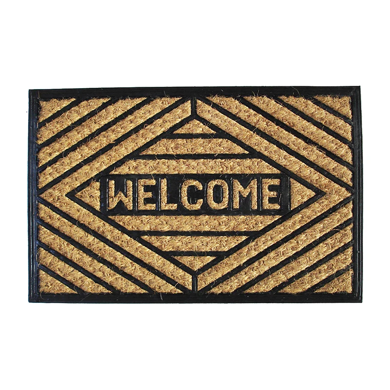 100% pure coconut coir with rug Coco Rubber non brush rubber mat  Grill border size thickemss 10 mm - 1.5 kgs Coir door mat