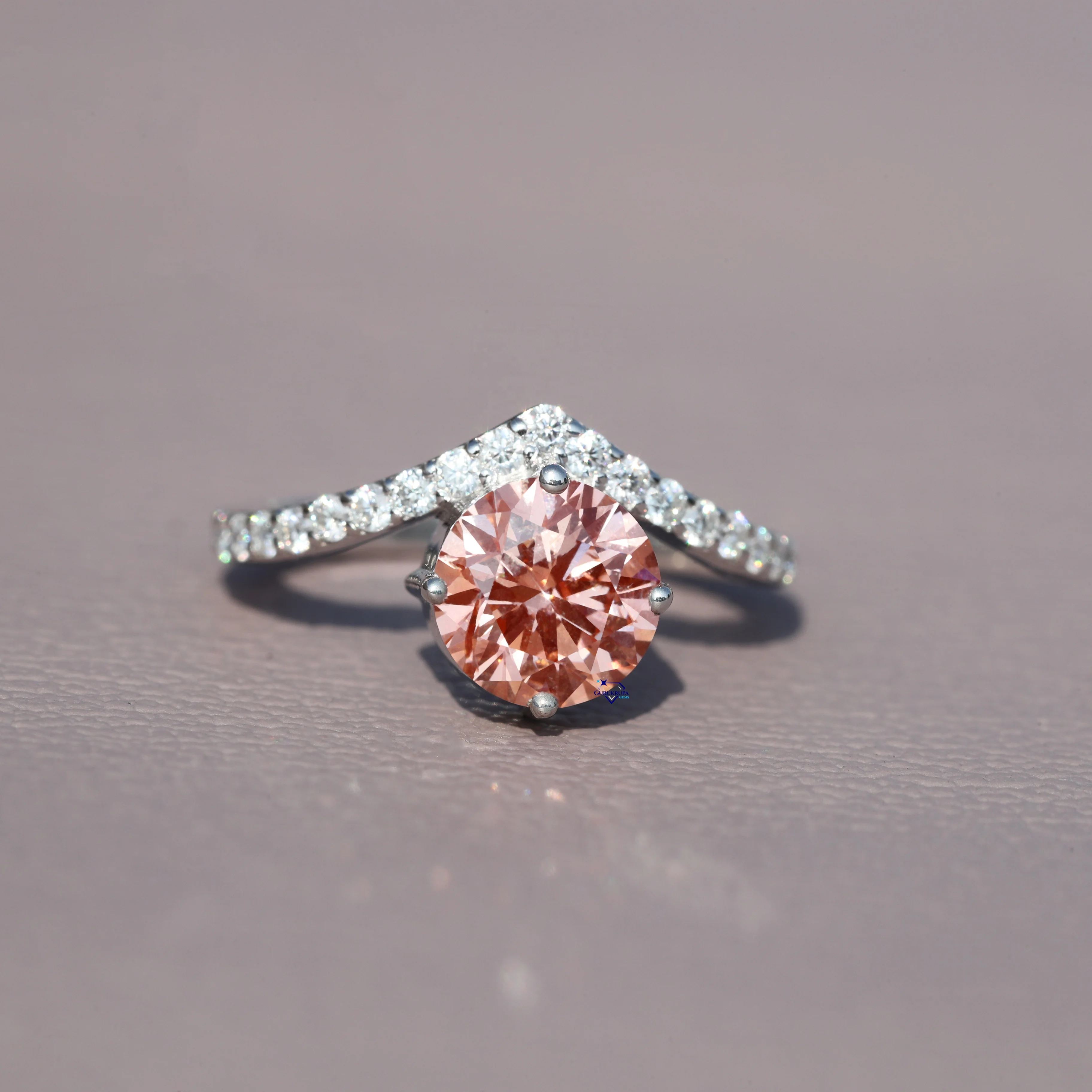 Custom beautiful ring made from 925 sterling silver lab grown diamond with enhance vvs clarity that make you even more beautiful