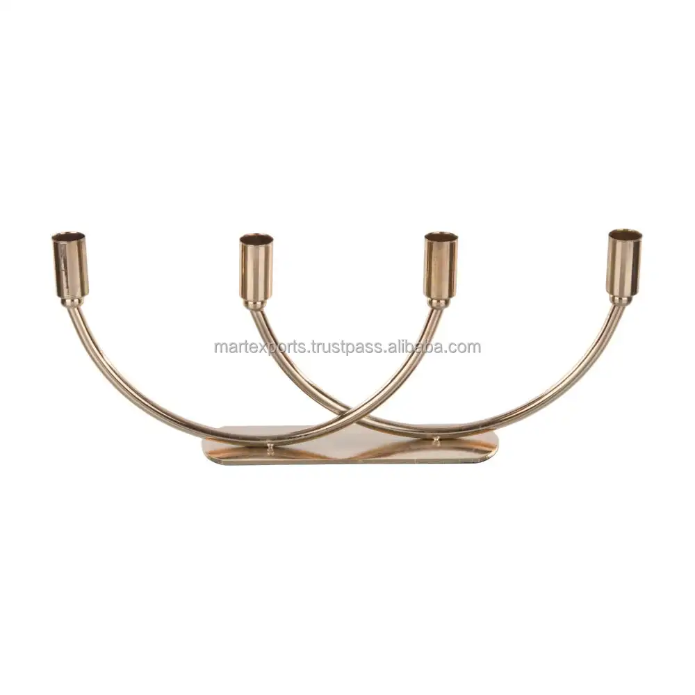 Hot sale nordic modern metal gold 4 candle holders candelabra for christmas and wedding decoration