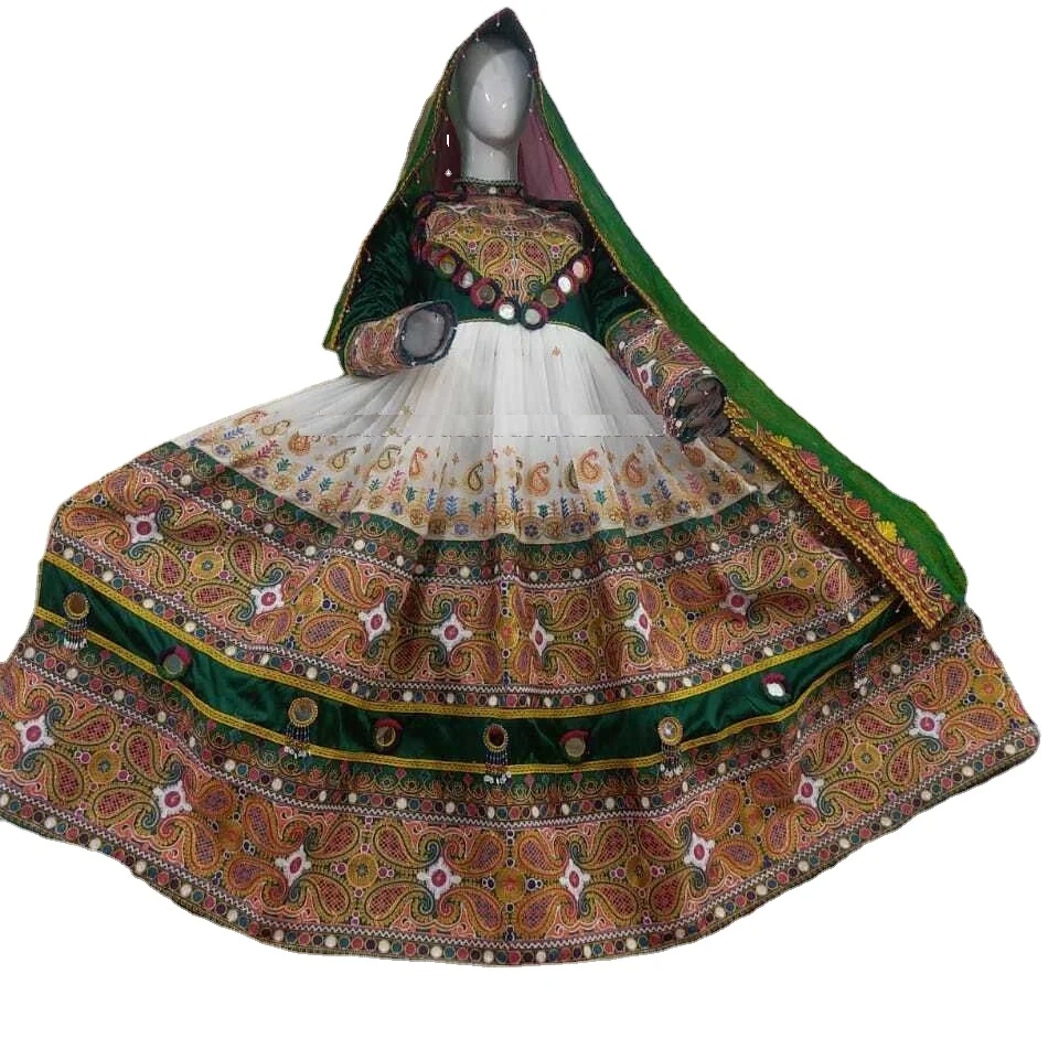 Afghan Kuchi Silk Embroidered Dress