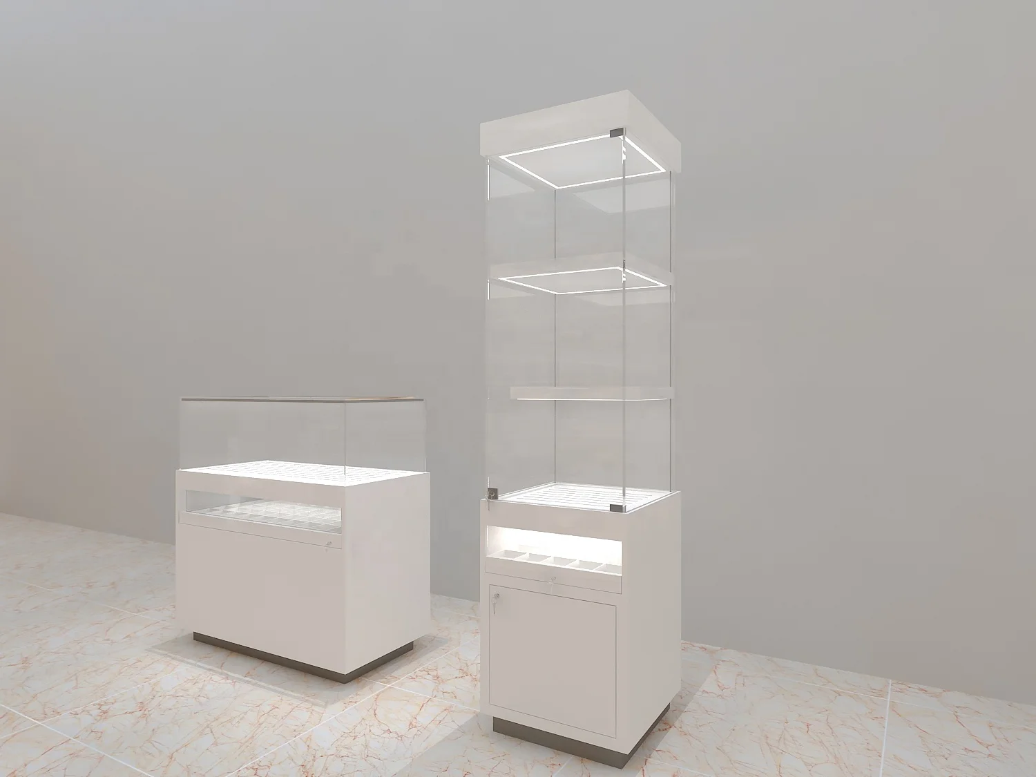 OEM Free Design Glass Shops Display Showcase Watch Sunglasses Jewellery Jewelry Display Glass Showcase Display Cabinet