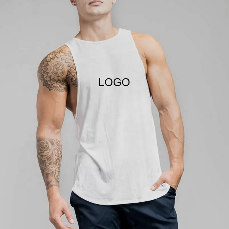 2022 New Men Bodybuilding singlet Vest Gym Sleeveless T Shirt Blank Fitness Clothing Plain Tank Top Sportswear Stringer Vest