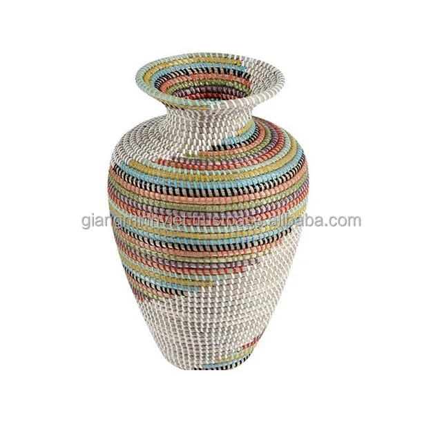 VietNam Seagrass Vase Wholesale Design Classic Seagrass Vase Decor Vase from Vietnam