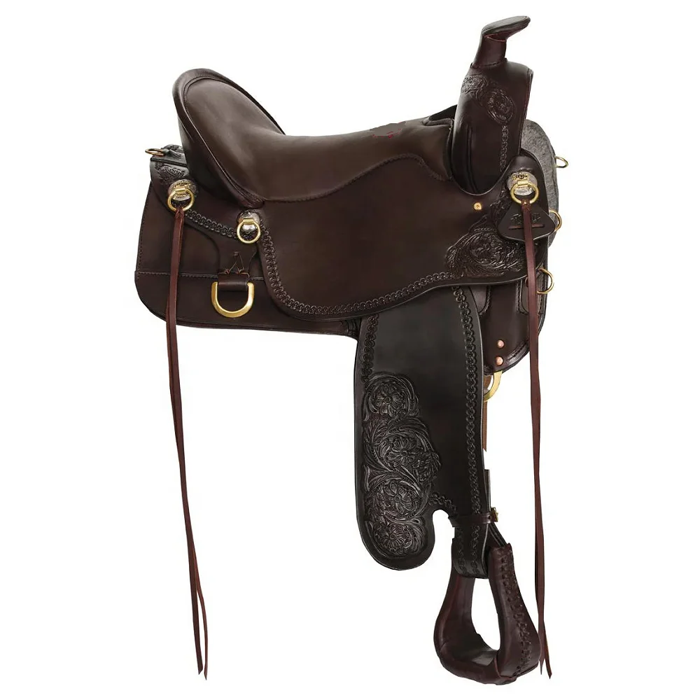 
Wholesale Comfortable Horse Racing Tack Leather Western Saddle 