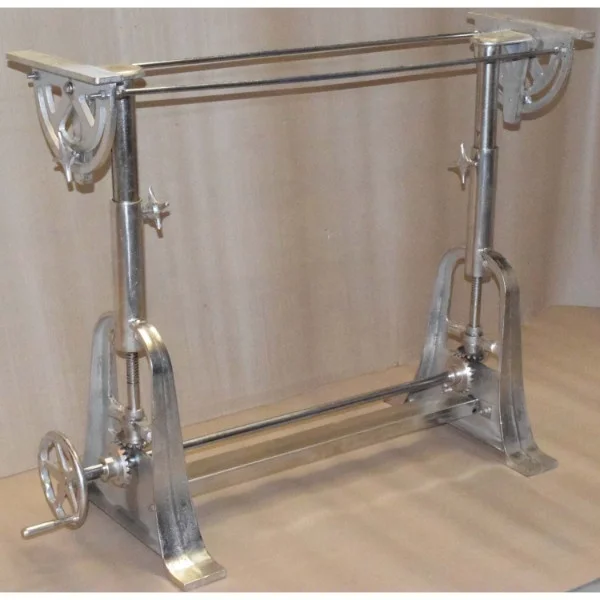 Vintage Industrial Metal  Nickel Chrome Plated Hand lifting Writing Drawing Engineer Draughtsman Painting  Drafting Table