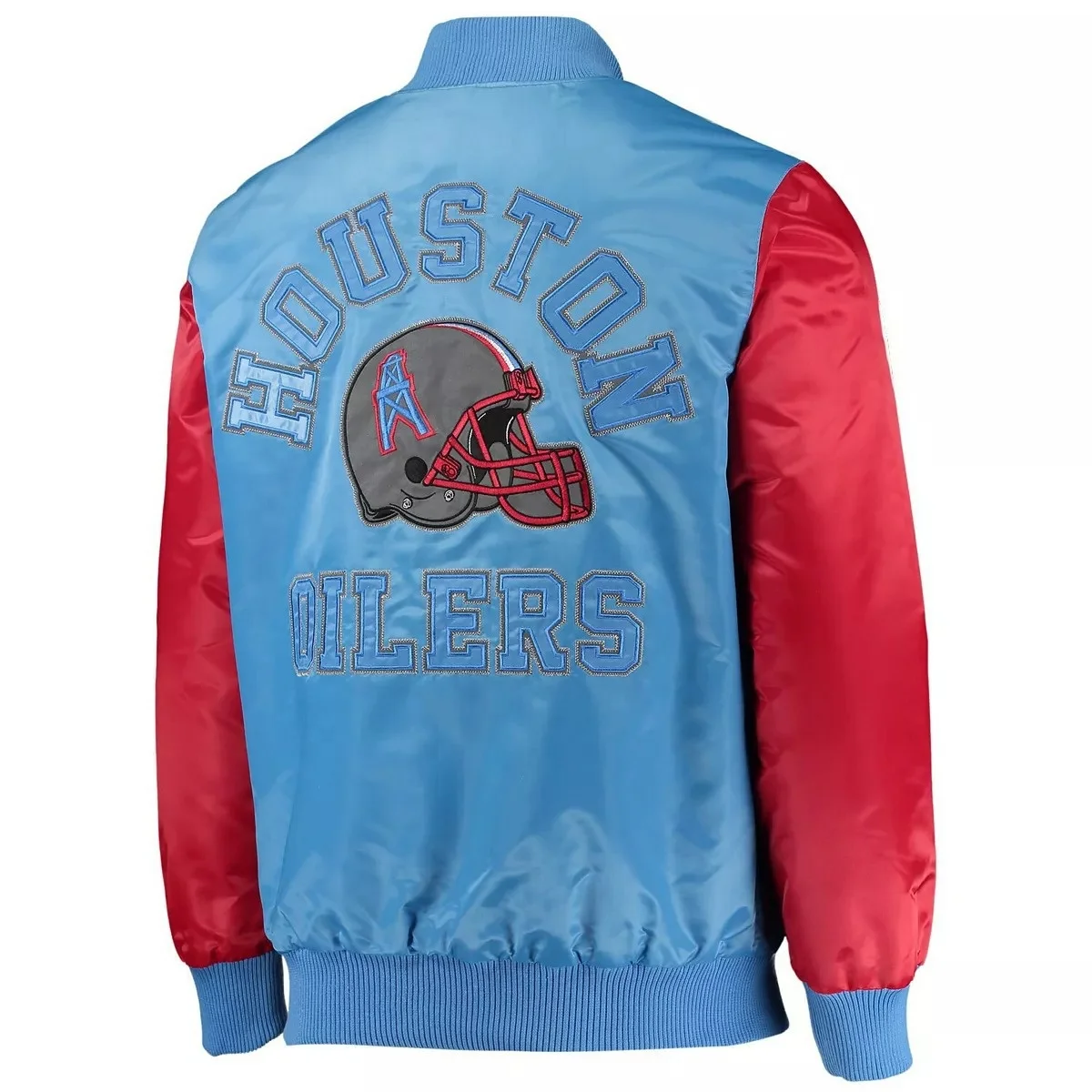 Custom Design College Jacket Team Name Number Starter NFL Batch Embroidered Bomber Satin Jacket