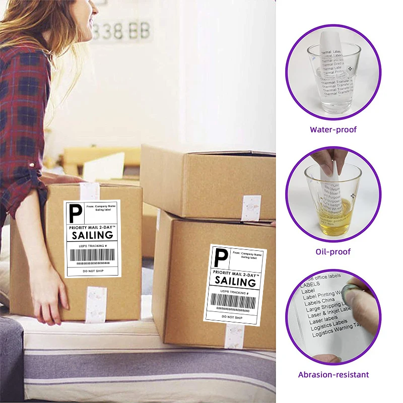 100X150 6X4 Thermal Mailing Address Label100*150Mm Printing Waterproof Shipping Label
