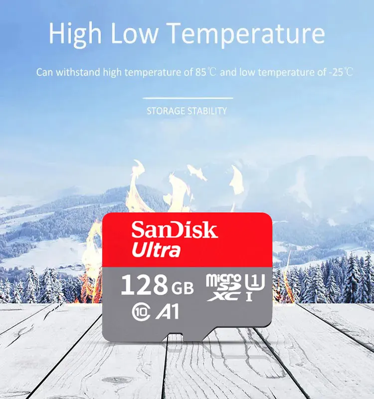 Новая высокоскоростная Оригинальная карта памяти San Disk 32GB 64GB 128GB 256GB 512GB C10 Micro TF card Class10 Ultra Camera Flash SDSQUNC