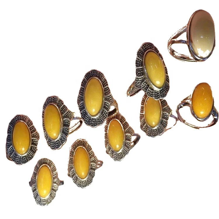 Genuine Natural Amber Ring Jewelry