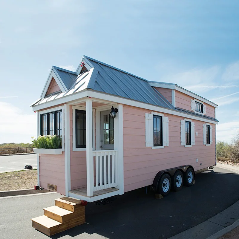 Modern House Trailer Mini Houses Prefabricated Cabin Tiny Home on Wheelsy Wheels Motor Rv Off-road caravan
