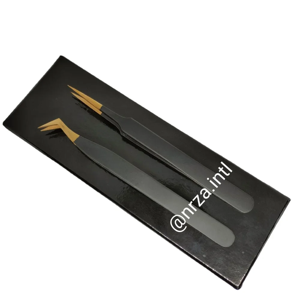 Wholesale All Types of Eyelash Tweezers Stainless Steel Straight/Curved Tweezers for Russian Volume Eyelash Extension