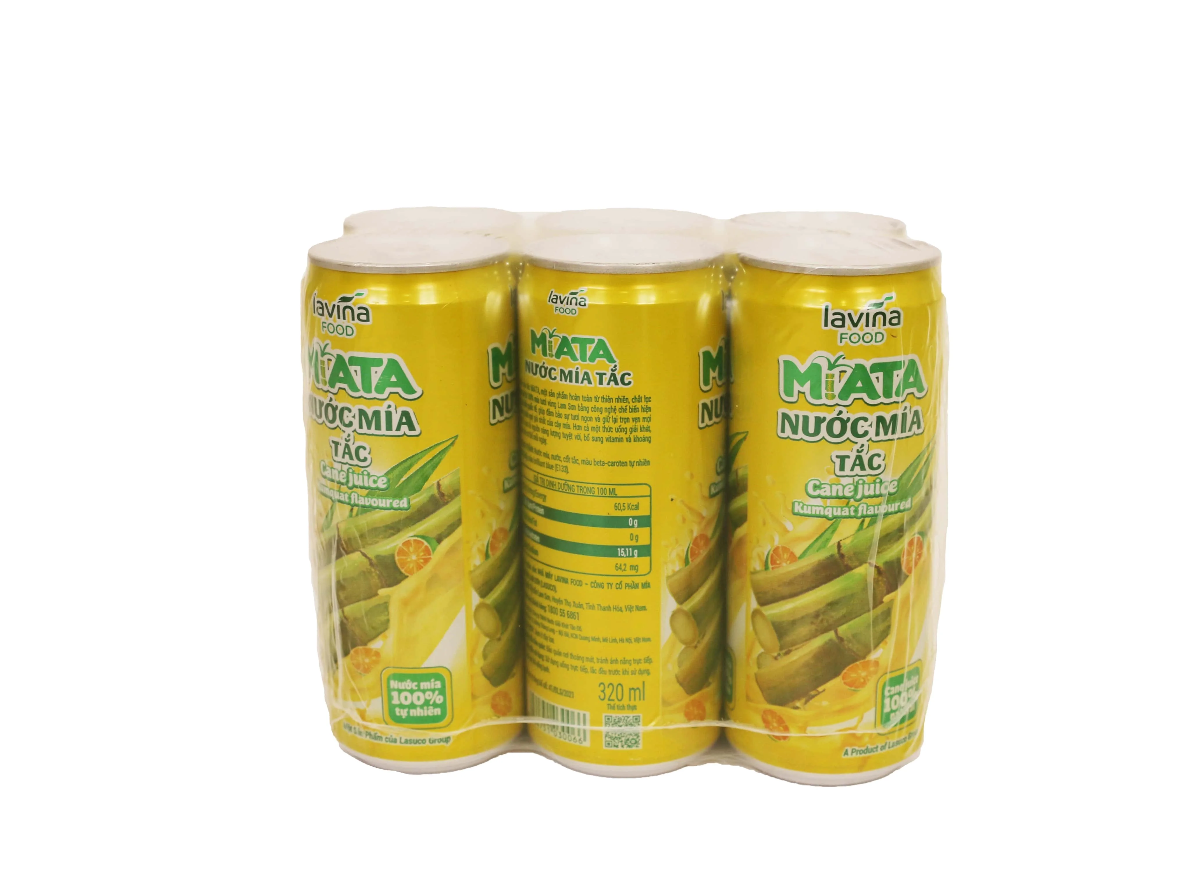 Best Selling  MiATA fresh cane kumquat flavored  natural flavor healthy drink 320ml can Manufacturer Vietnamese