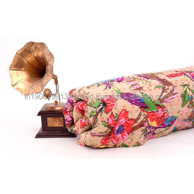 Bedspread Bedding Tropical Quilt Indian Throw Wholesale 100% Cotton Hand Woven Kantha Quilt