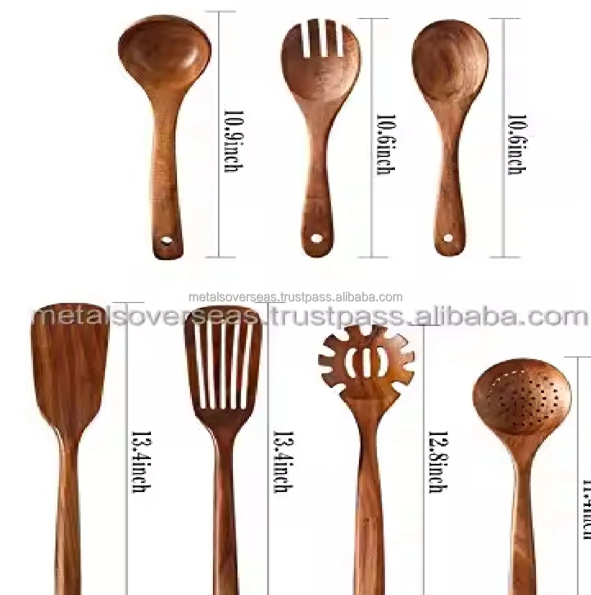Advantageous Design Mango Wood Cutlery Set Deluxe Quality Customized Shape Wooden Kitchenware Utensils Tools